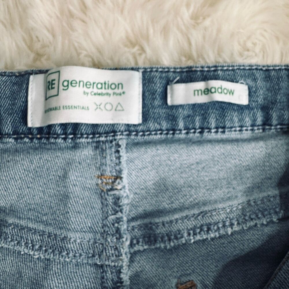 RE Generation Meadow Ankle Jeans Juniors 7/28 Blue Distressed Measures 29 x 25 - Picture 3 of 7